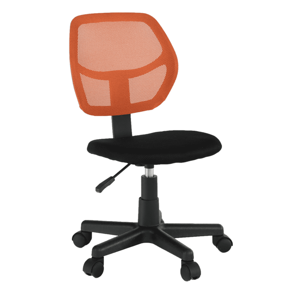 KONDELA Otočná stolička, oranžová / čierna, MESH